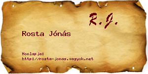 Rosta Jónás névjegykártya